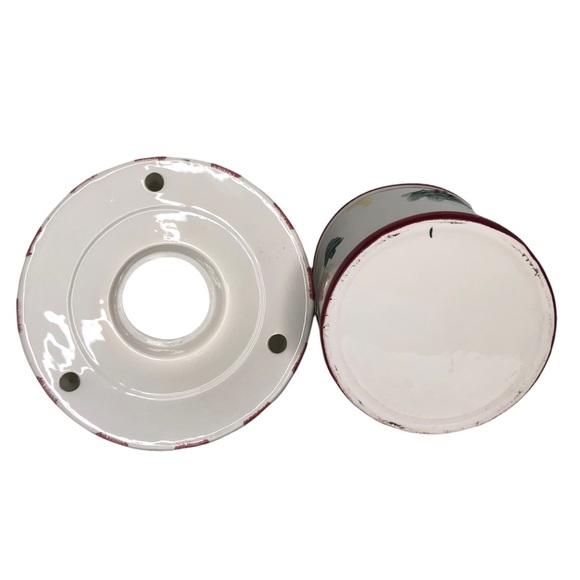 Holiday Ceramic Christmas Candle Lamp Shade Base Holder For Large Jar